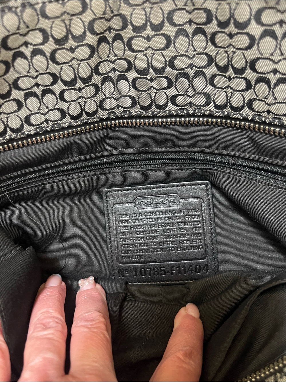 Coach  Black and Gray Signature Tote with Matching Wallet - Picture 11 of 16